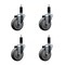 Service Caster 4'' SS Thermoplastic Rubber Wheel Swivel 1-1/8'' Expanding Stem Caster Set, 4PK SCC-SSEX20S414-TPRB-118-4 - alternate 1